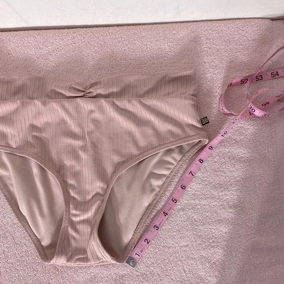 5/$25 La Vie En Rose Aqua Dusty Pink Ribbed Bikini Bottoms M - Picture 10 of 11
